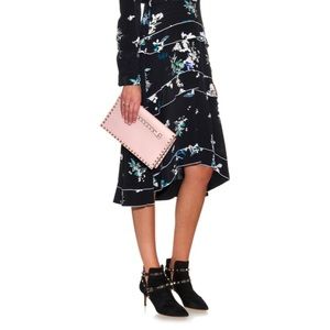 Valentino Rockstud NOIR Suede Studded Kitten Heel  Ankle Bootie Boots size 39